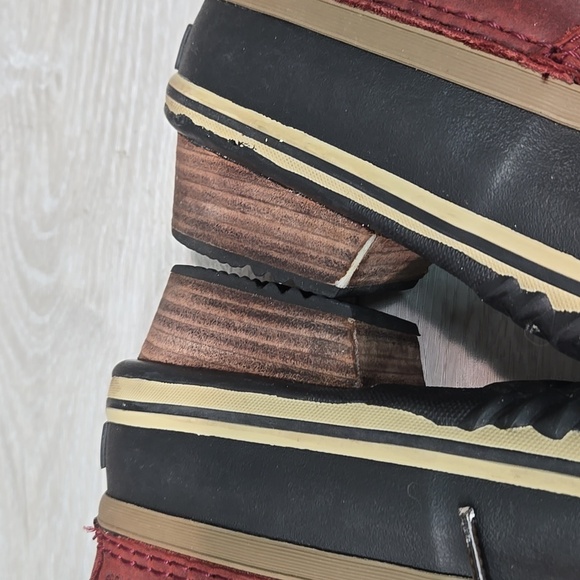 Sorel Wome Slimpack Rain Leather Duck Rubber Boots Lace-Up Waterproof Shoes Sz 6 - Picture 12 of 13